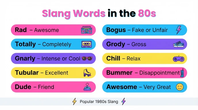 slang words in the 80s