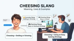 cheesing slang